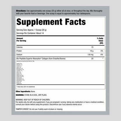 Collagen Bio-Peptides Grassfed, 20 oz (567 g) Powder